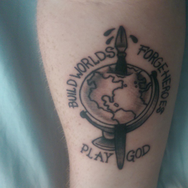 My first tattoo, which naturally has to do with writing. I'm already planning subsequent tattoos.